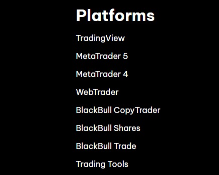 BlackBull Markets - платформы