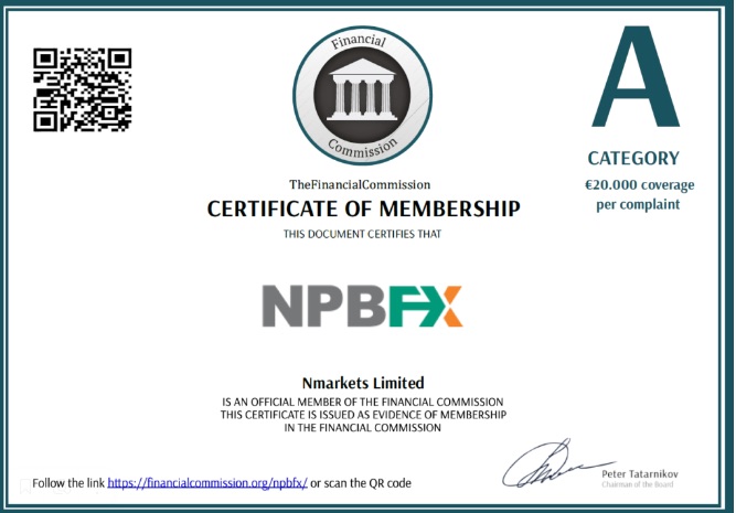 NPBFX - сертификат