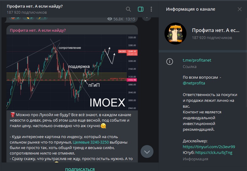 Профита нет - Телеграм