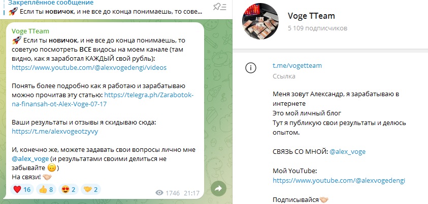 Voge TTeam - Телеграм