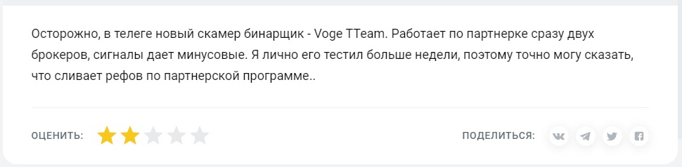 Voge TTeam - отзывы