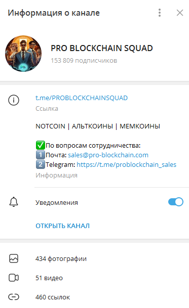 Телеграмм-канал Pro Blockchain Squad