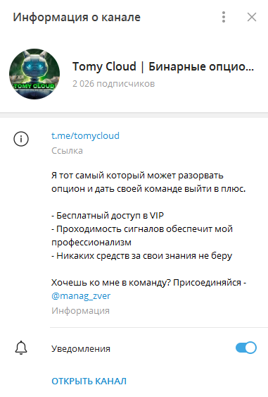 Телеграмм-канал Tomy Cloud