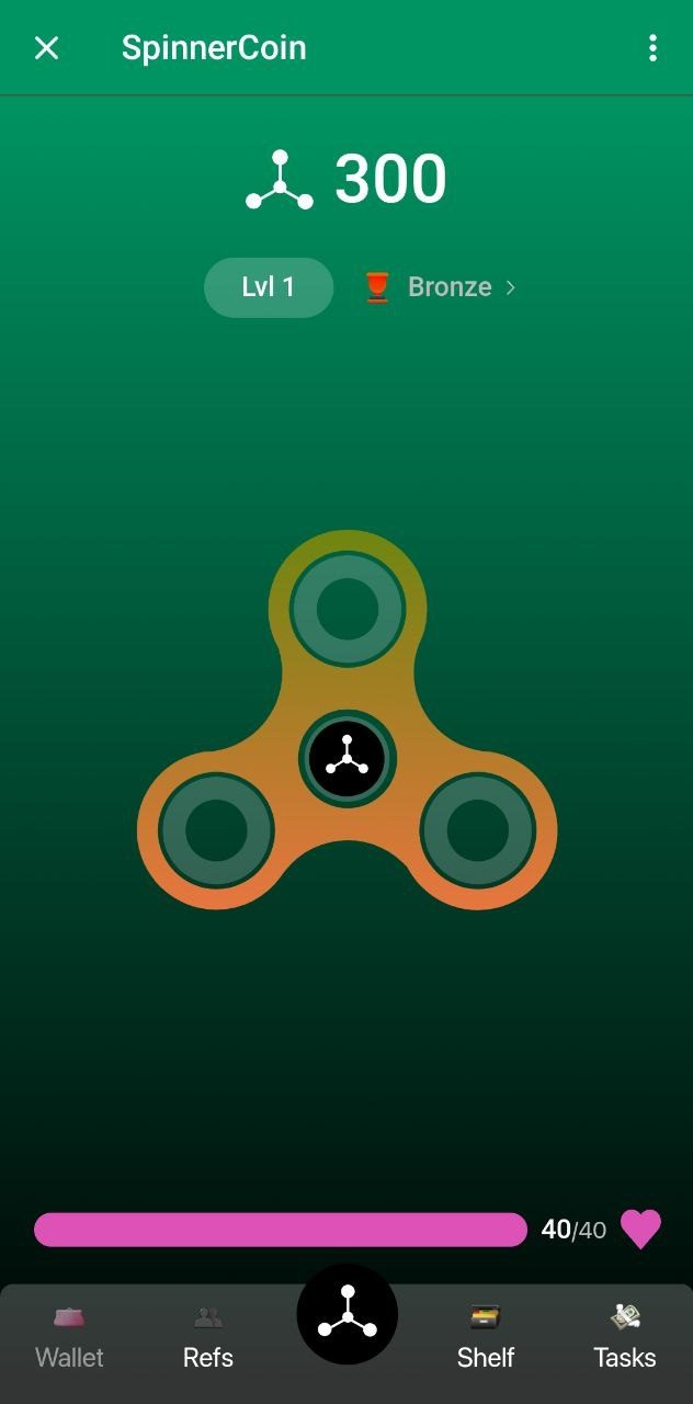 spinner coin menu