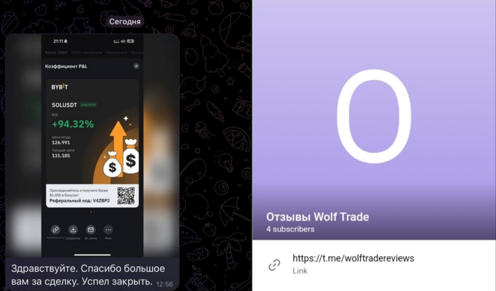 Wolf Trade отзывы : разоблачение скам — трейдера в Телеграмме Вулф Трейд