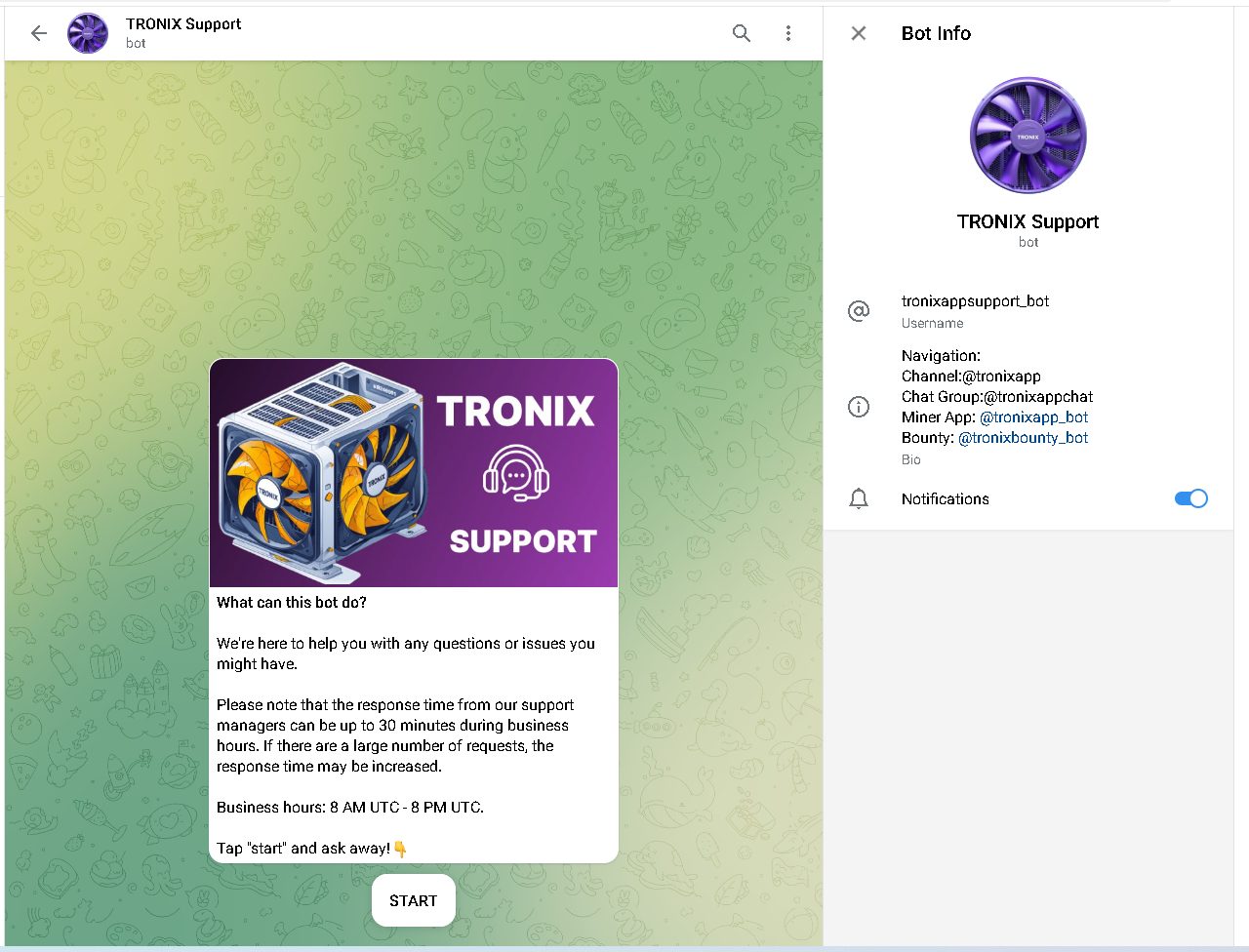 tronix app telegram