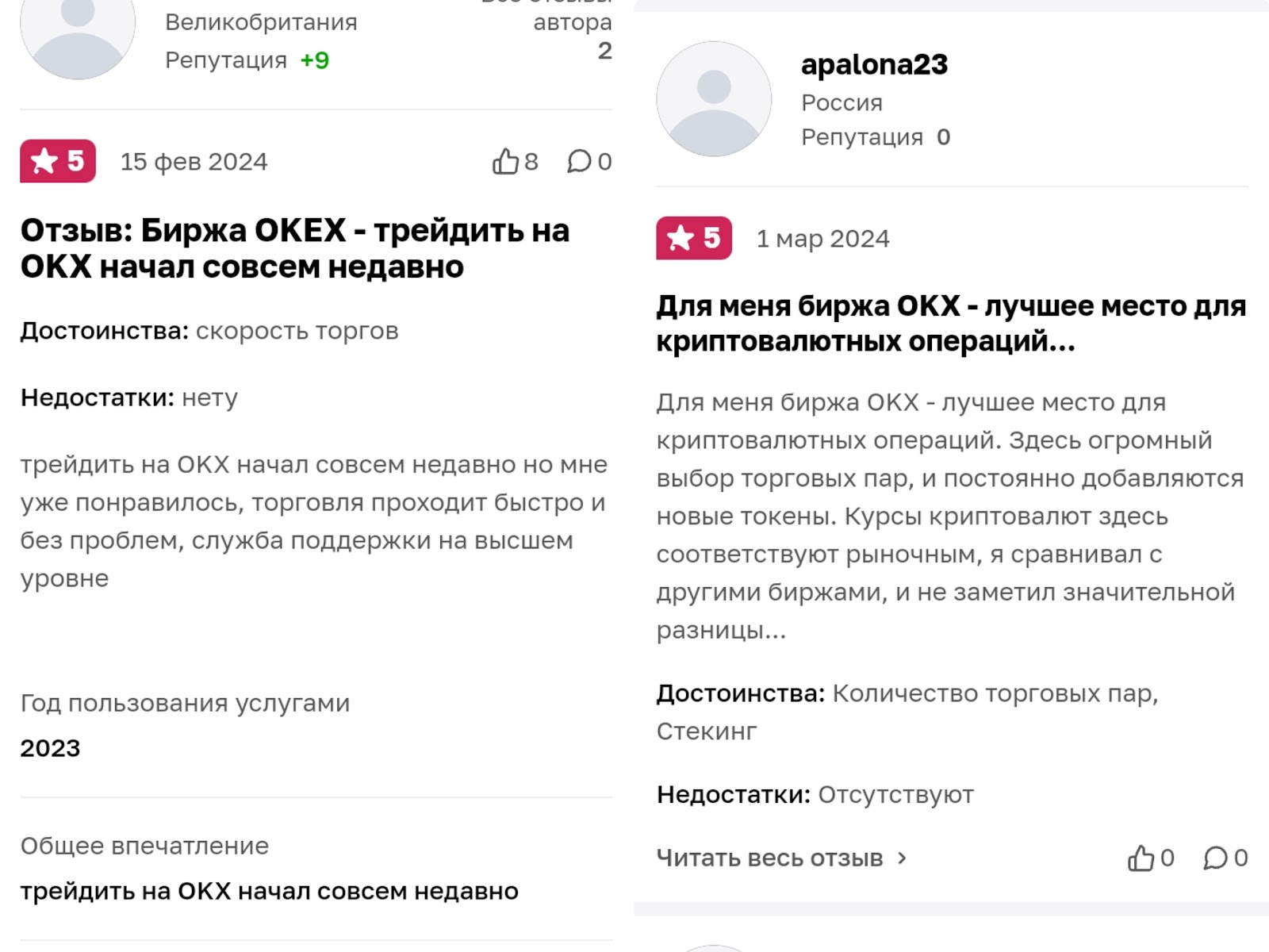 биржа окх отзывы клиентов