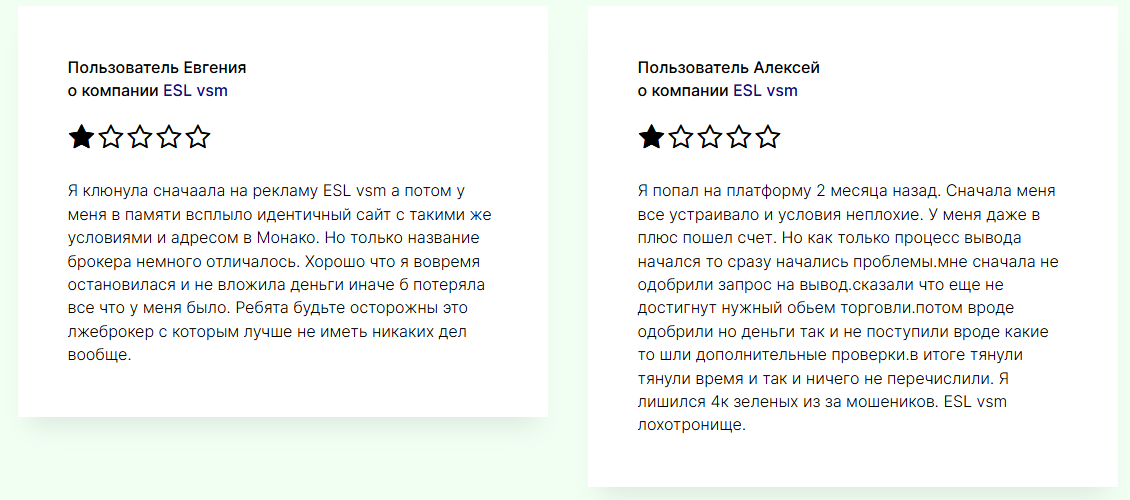 esl vsm отзывы