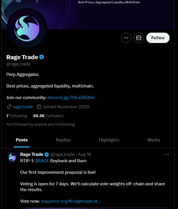 rage trade токен