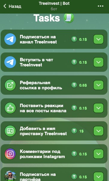 treeinvest bot телеграмм