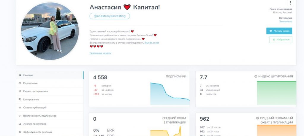 Анастасия Капитал телеграм