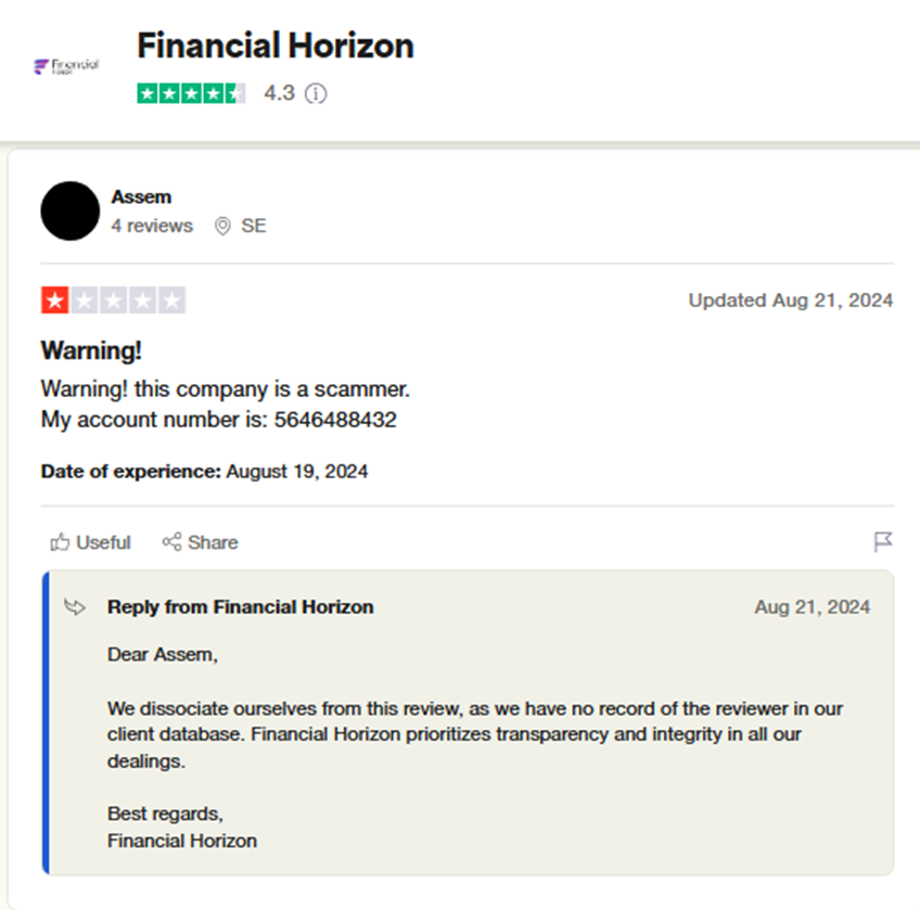 financial horizon отзывы