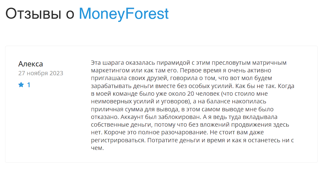 money forest отзывы