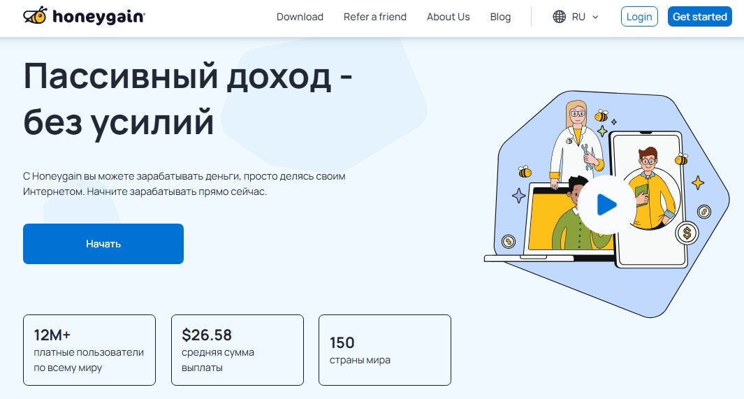 honeygain com заработок как работает