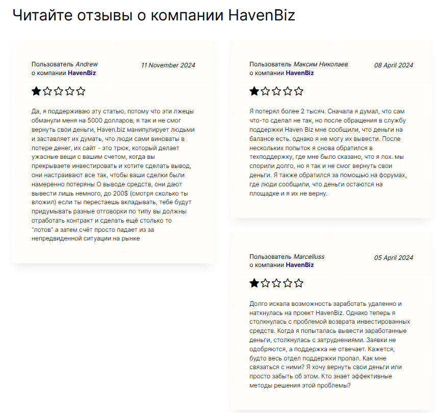 havenbiz отзывы