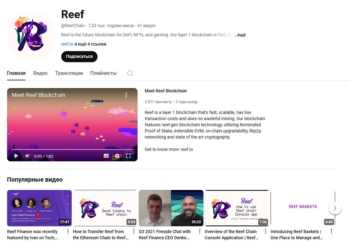 reef криптовалюта цена обзор