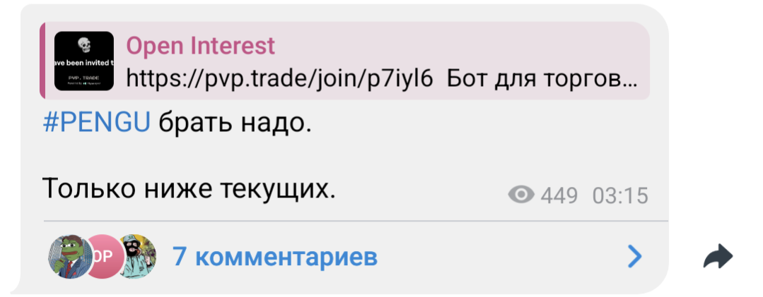 Open Interest телеграм обзор