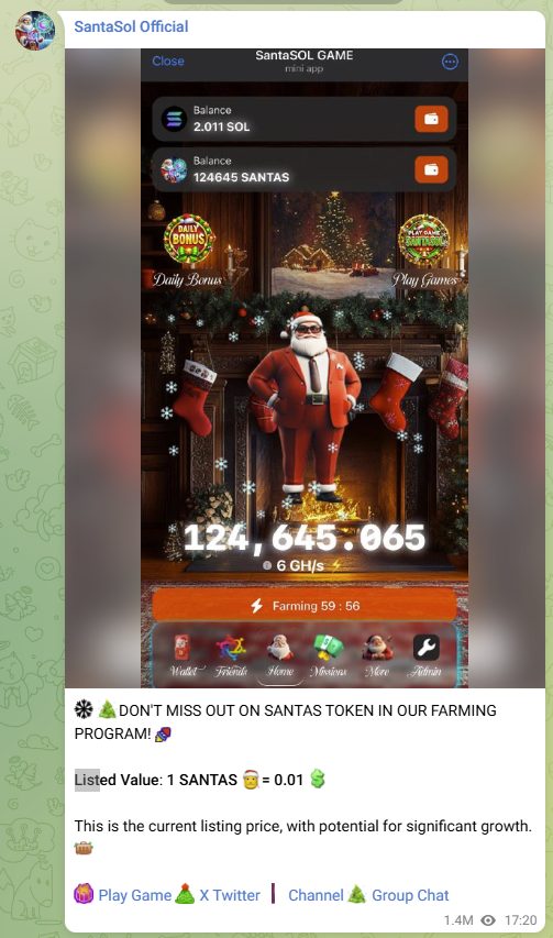 santasol chat telegram