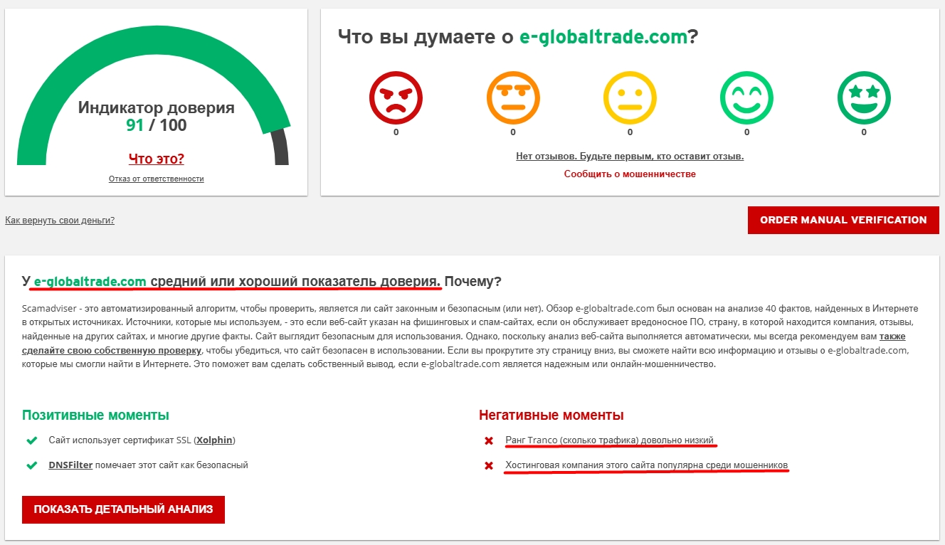 eglobal trade мошенники