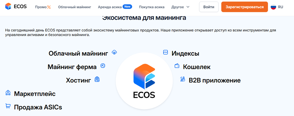 ecos майнинг