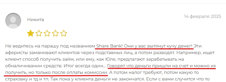 share bank отзывы