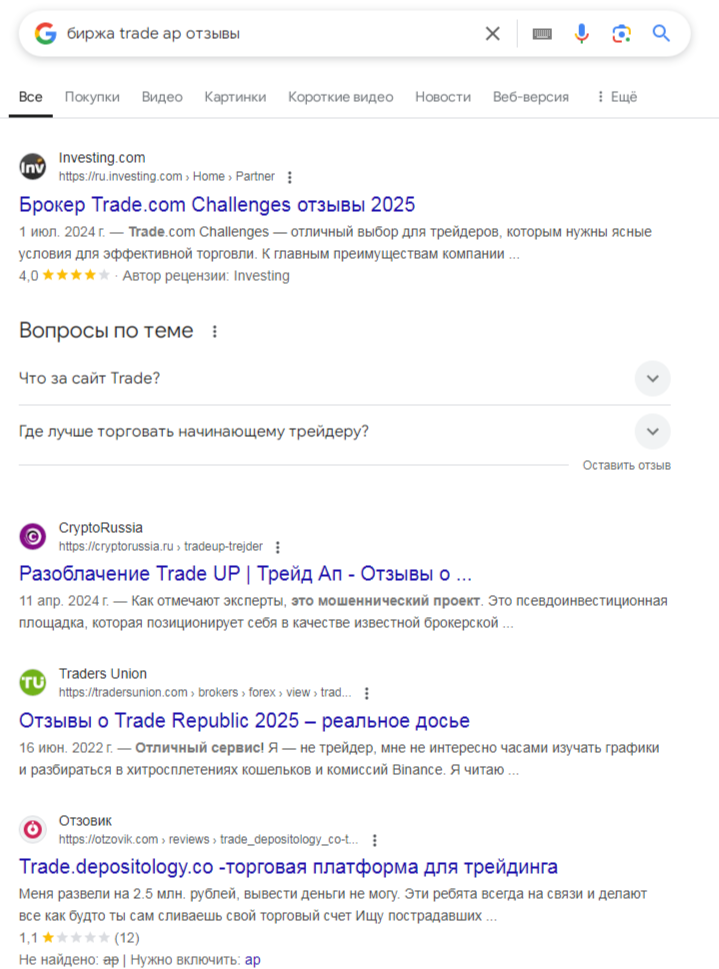 tradeap биржа