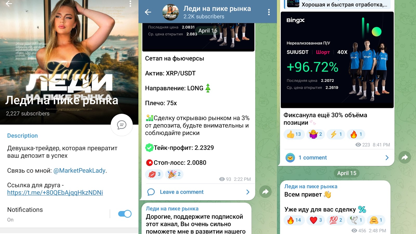 леди на пике рынка телеграм канал