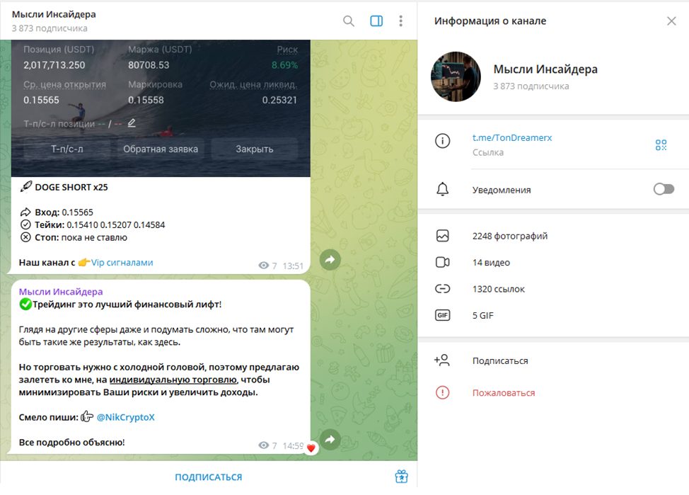 мысли инсайдера телеграмм канал