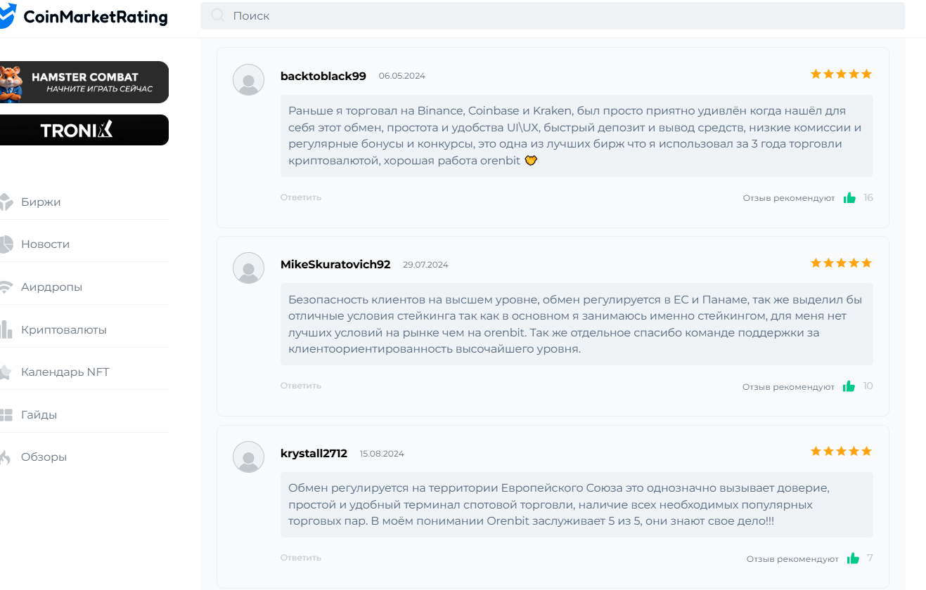 биржа orenbit отзывы