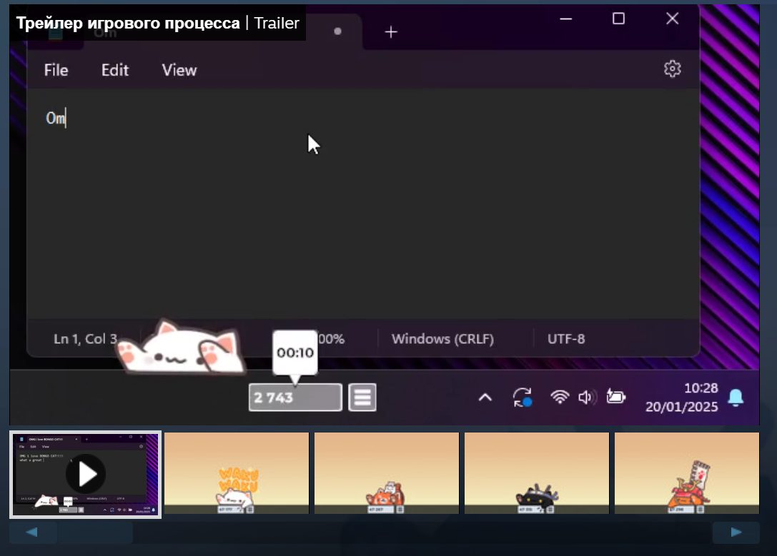 bongo cat счетчик кликов на рабочий стол