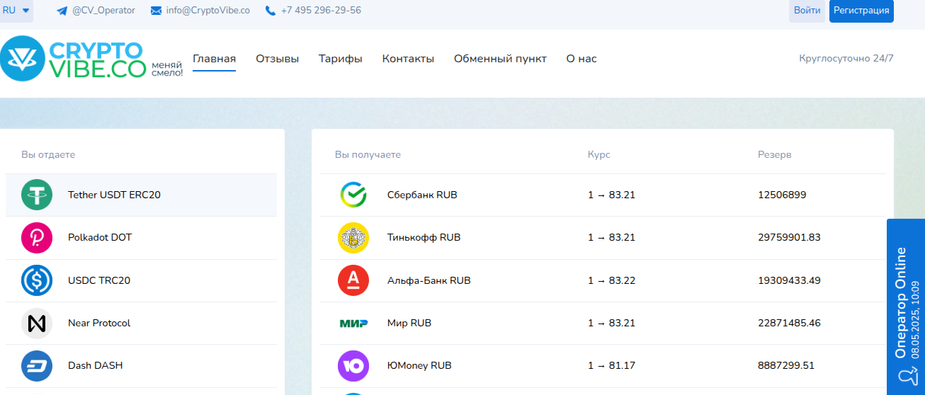 cryptovibe co отзывы обменник
