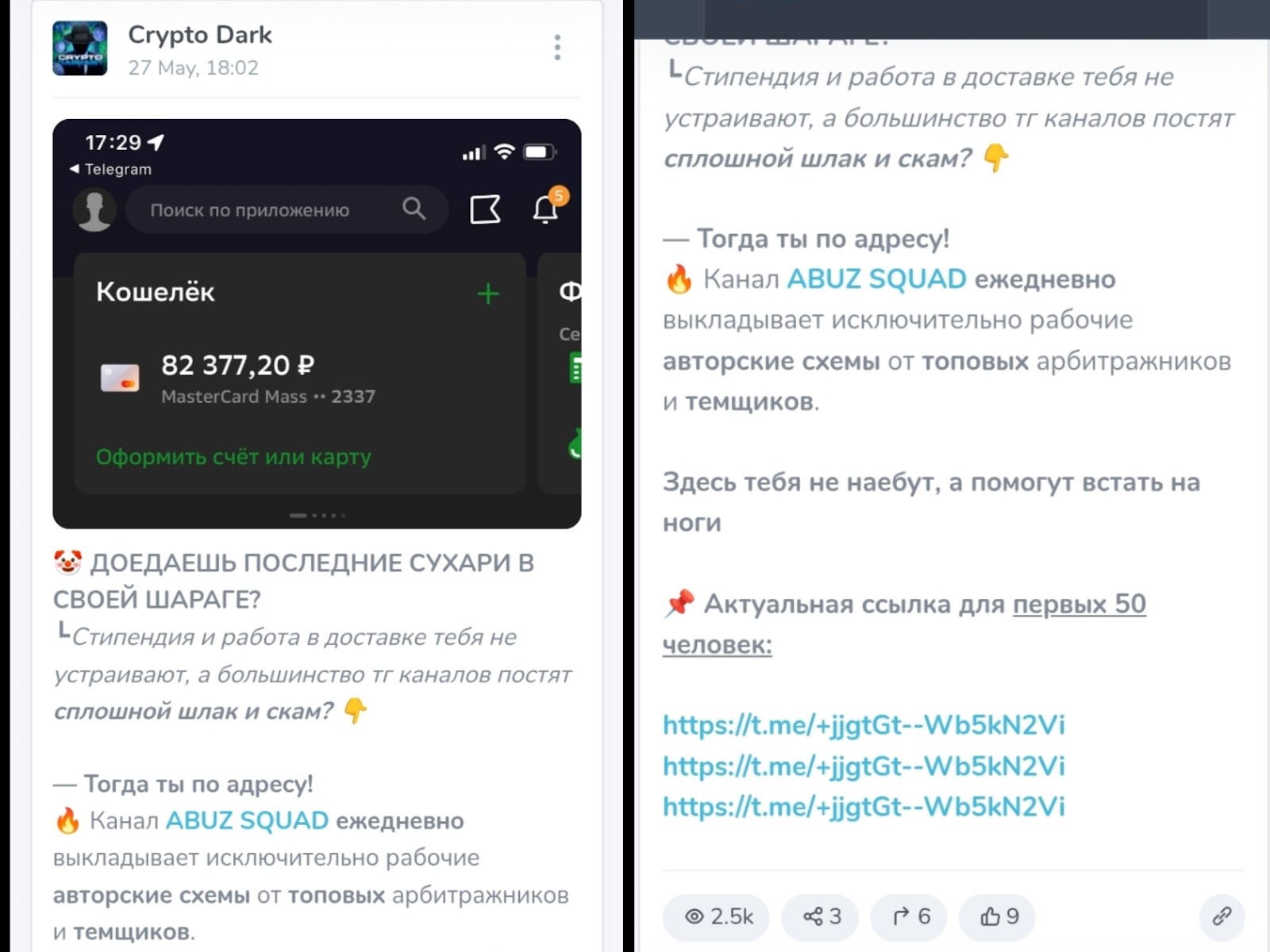 crypto dark тгк