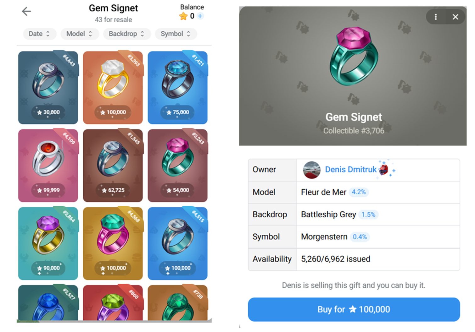 gem signet nft telegram