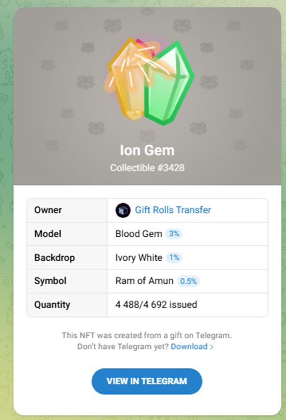 ion gem nft telegram