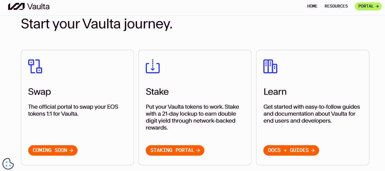 обмен eos на vaulta