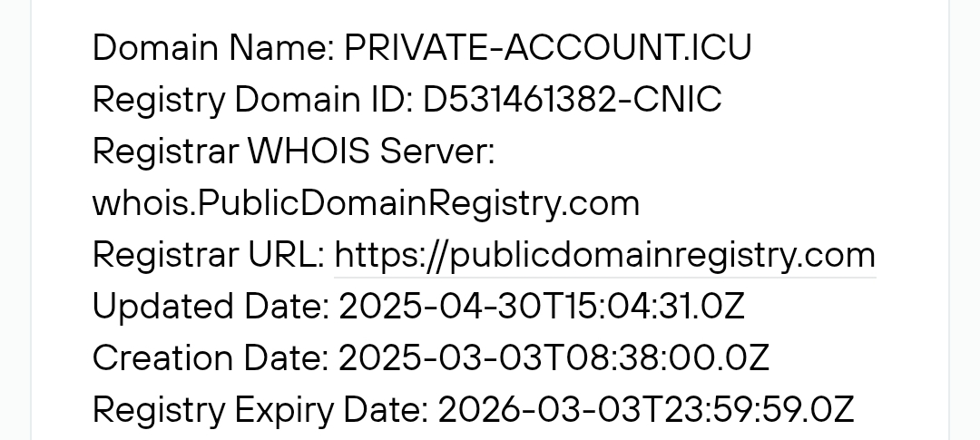 private account icu