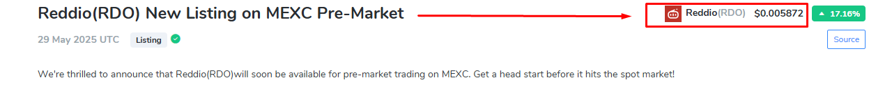 reddio premarket