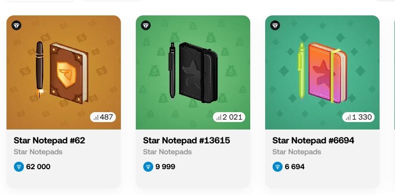 сколько стоит подарок в тг star notepad