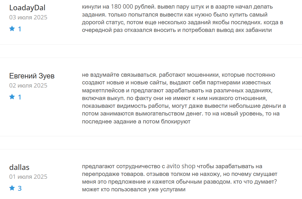 авито шоп отзывы