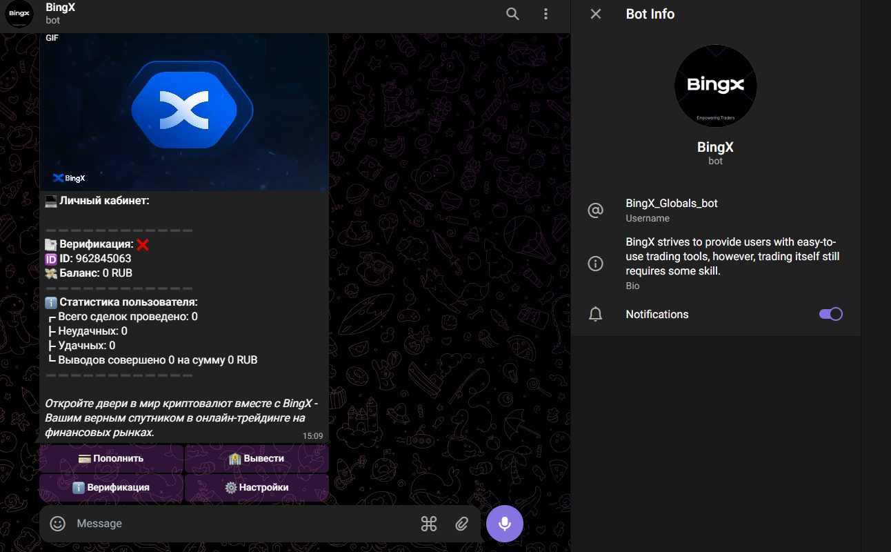 Bingx бот Телеграм