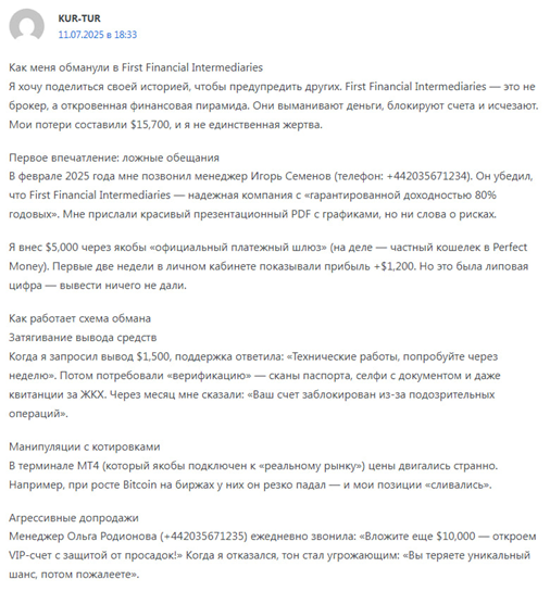 first financial intermediaries limited