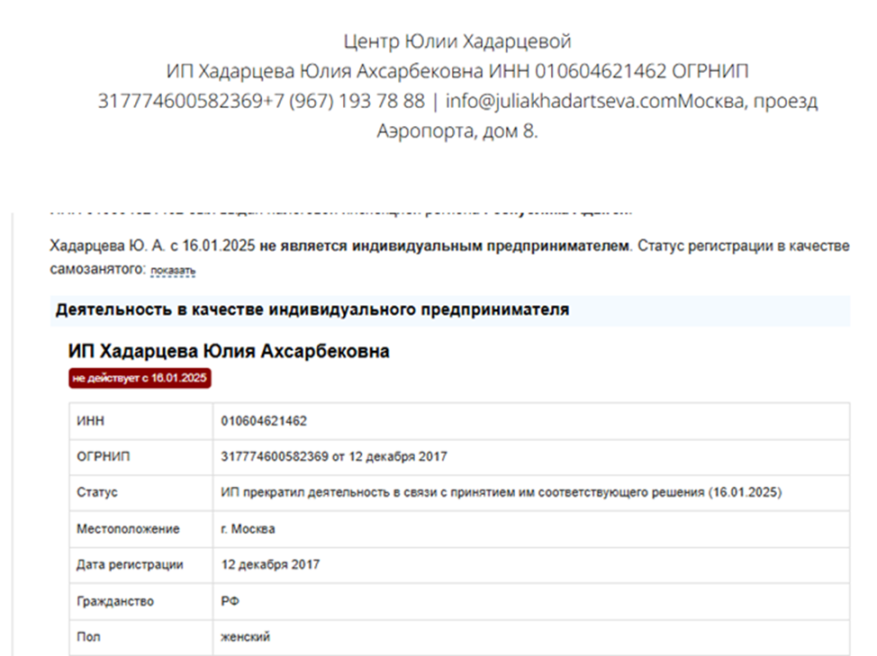 хадарцева юлия ахсарбековна