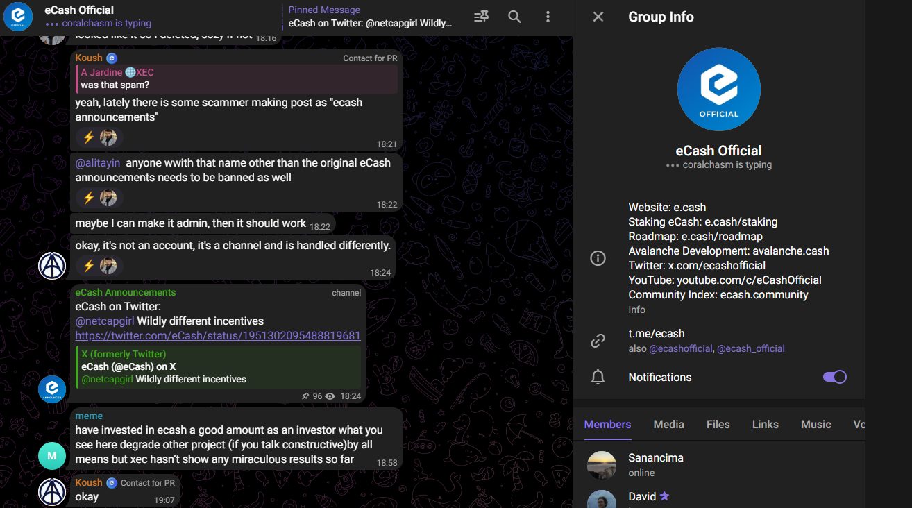 eCash монета майнинг