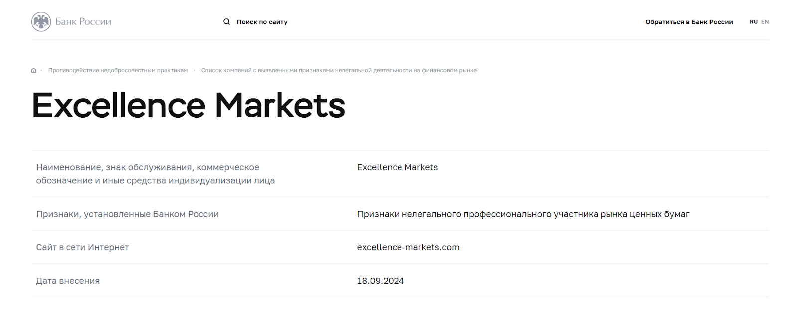 excellence markets
