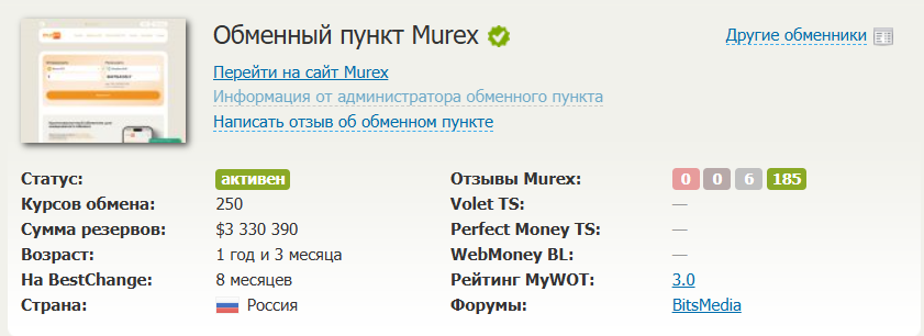 murex обменник