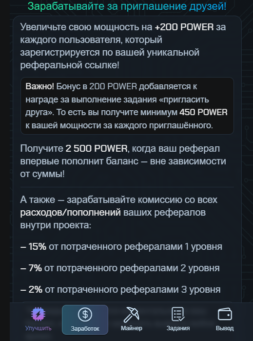 Secret Miner приложение в Телеграмме