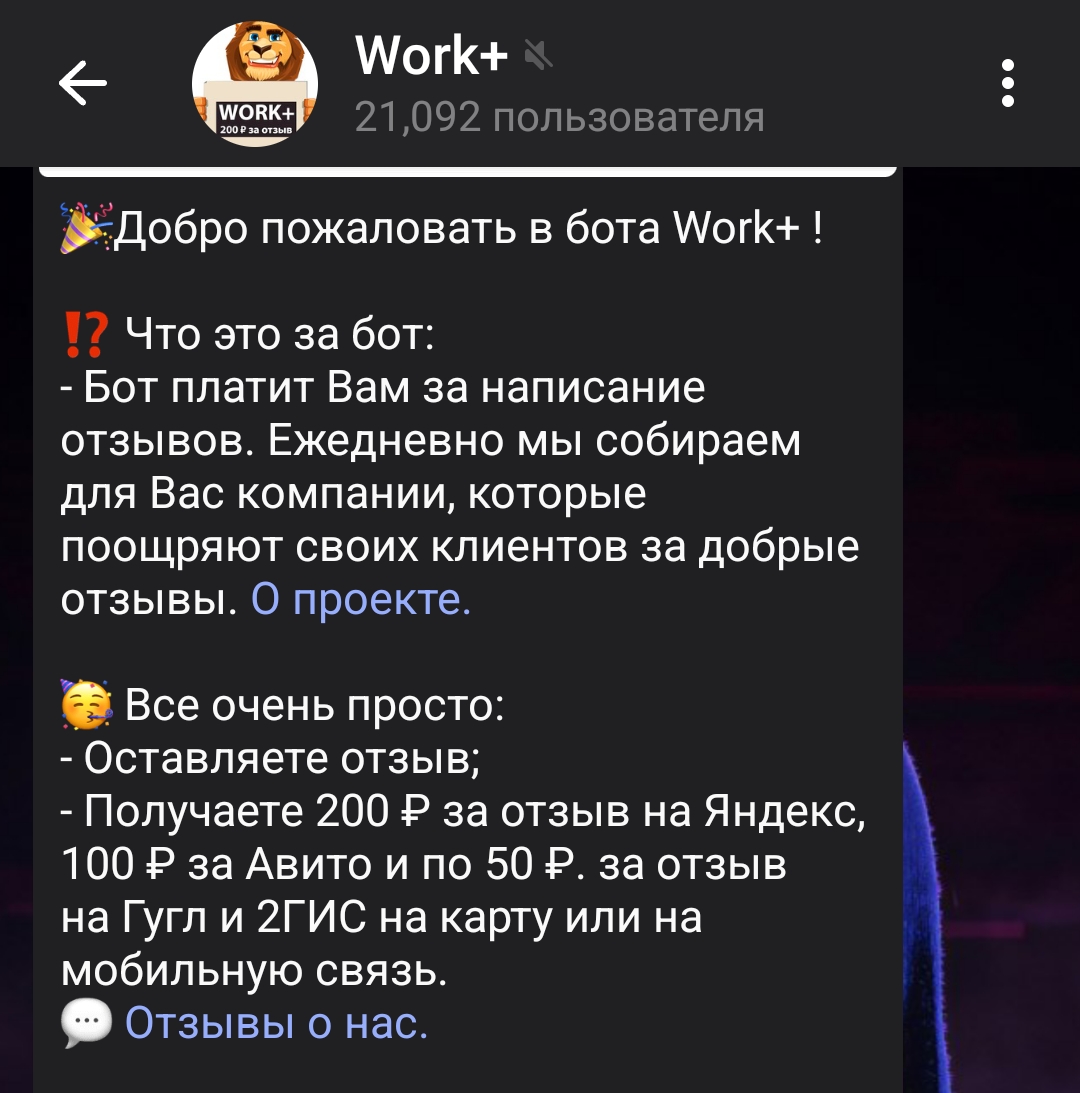 work+ бот отзывы