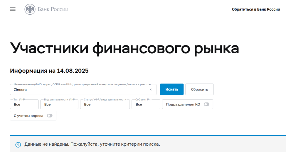 Zineera отзывы