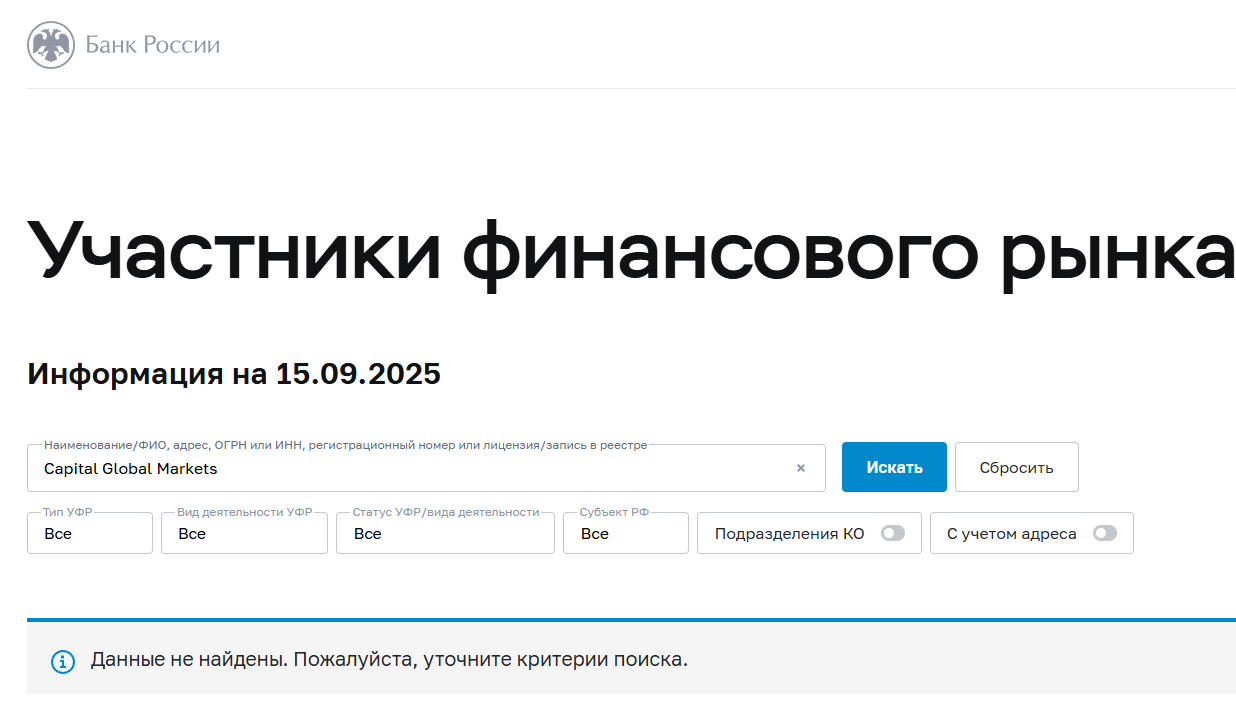capital global markets лохотрон