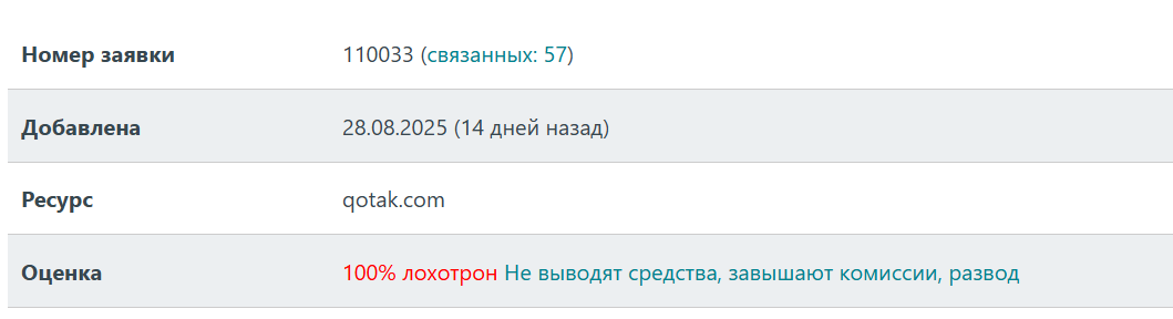 обменник qotak развод